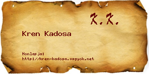 Kren Kadosa névjegykártya